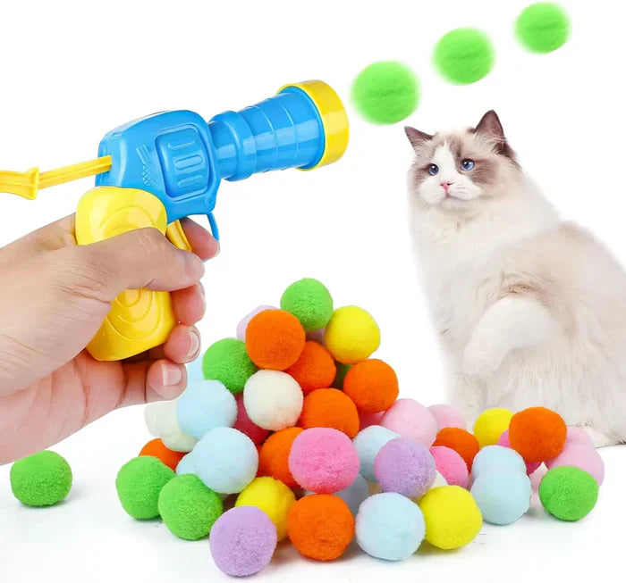 PlushGun™ – Interaktiver Plüschballwerfer für Katze