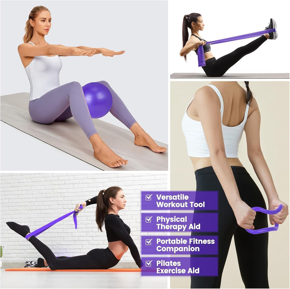 Pilates-Set 9-teilig | Ring, Ball & Widerstandsbänder 4