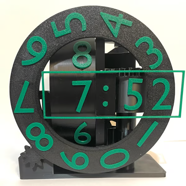 TriaxClock™ – Retro-Dreiachs-Numechron-Flip-Uhr