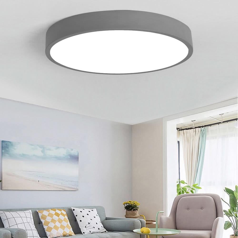 Runde LED Deckenleuchte aus Metall | Gleichmäßige Ausleuchtung für Wohnzimmer, Kinderzimmer, Büro | Energieeffizient Klasse A+ 7