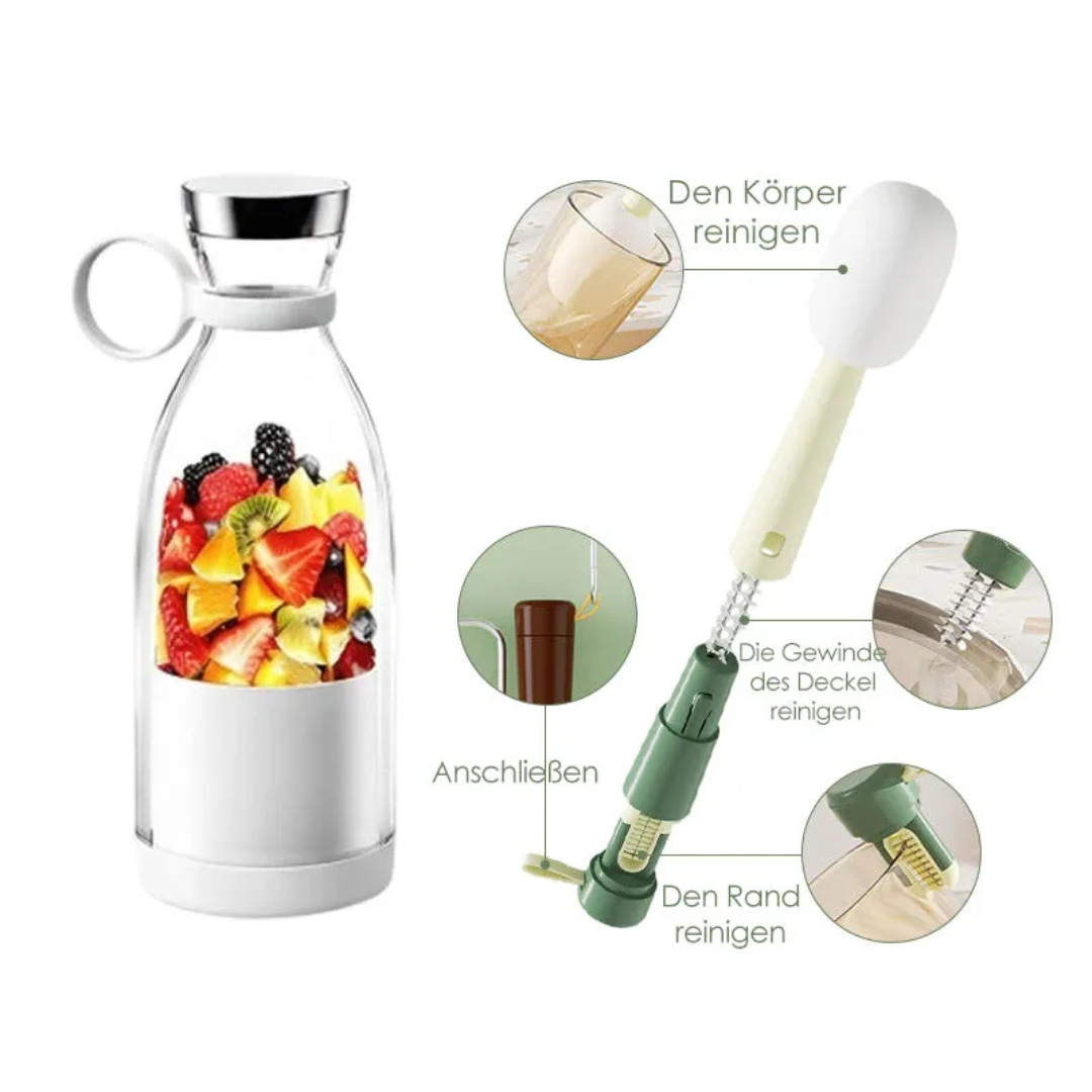 Tragbarer Smoothie-Mixer | Akku-Betrieb, rutschfeste Basis | Mixt direkt in der Trinkflasche, mit Automatik-Stopp 12