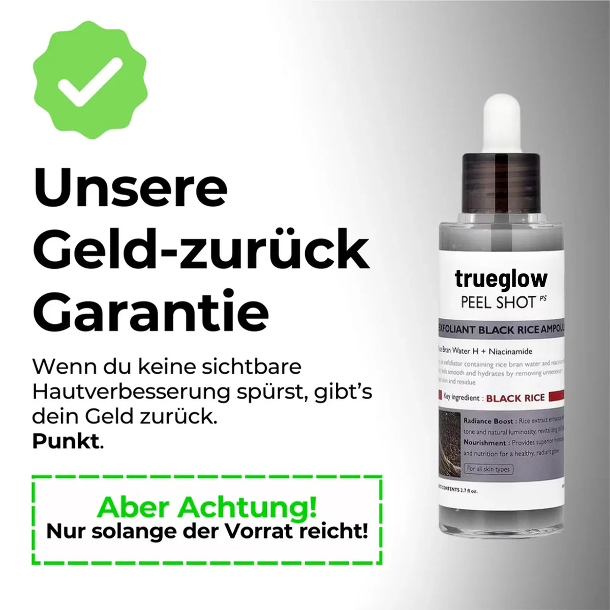 Reis Peeling Serum für Damen | Mit Reisextrakt, nachfüllbar | Für strahlende, ebenmäßige Haut mit sanftem Peeling-Effekt 9