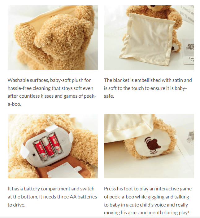PlushyBoo™ – Peek-a-Boo Teddybär-Spielzeug