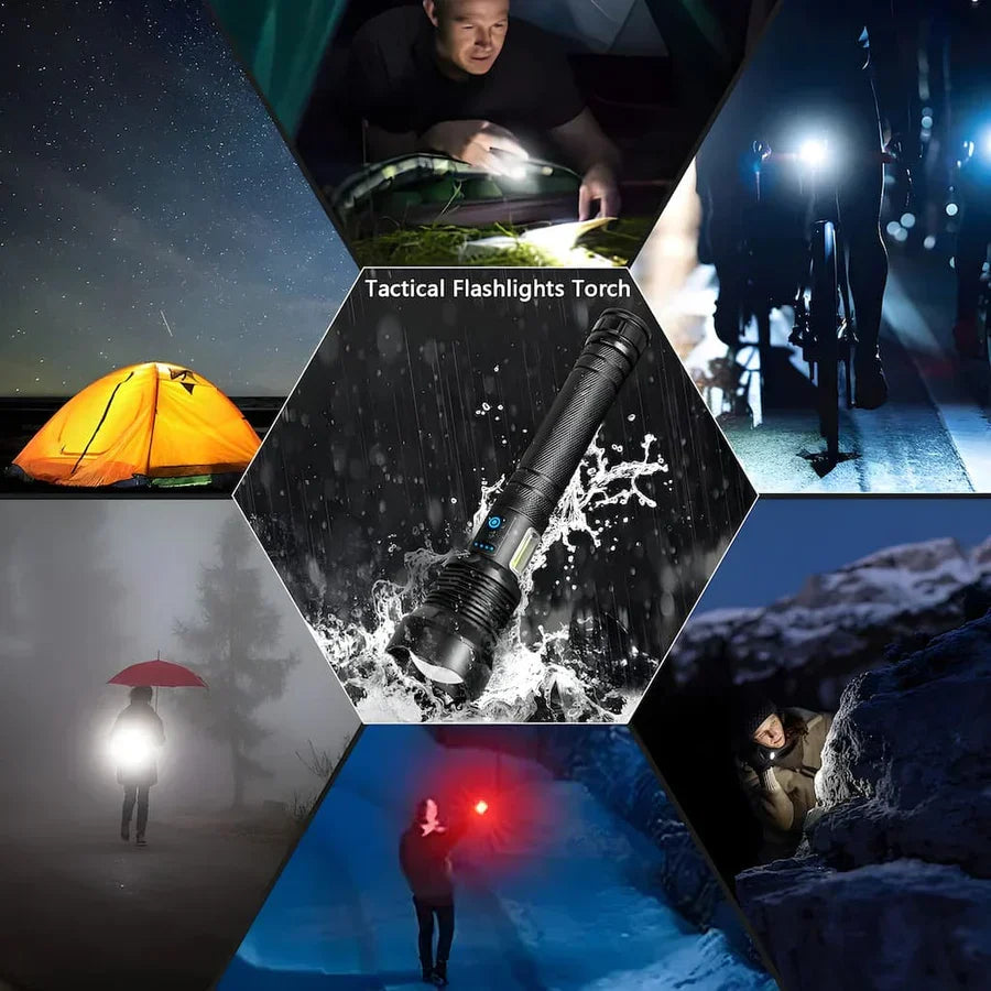LED Taschenlampe wiederaufladbar wasserdicht Aluminium mit 2 Lichtmodi