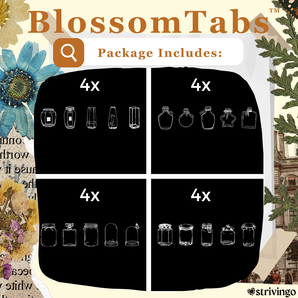 40+40 Gratis | FlowerTab™ - Anpassbare DIY-Lesezeichen aus durchsichtigem Material