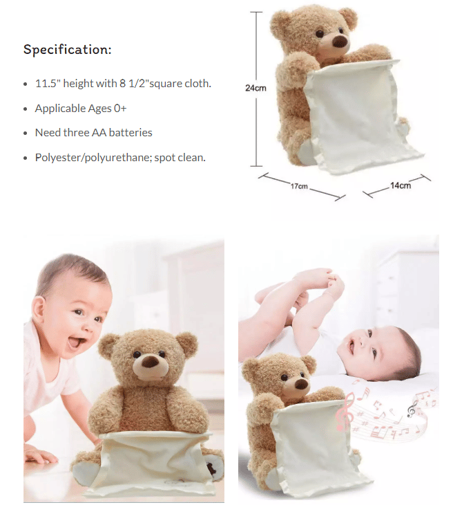 PlushyBoo™ – Peek-a-Boo Teddybär-Spielzeug