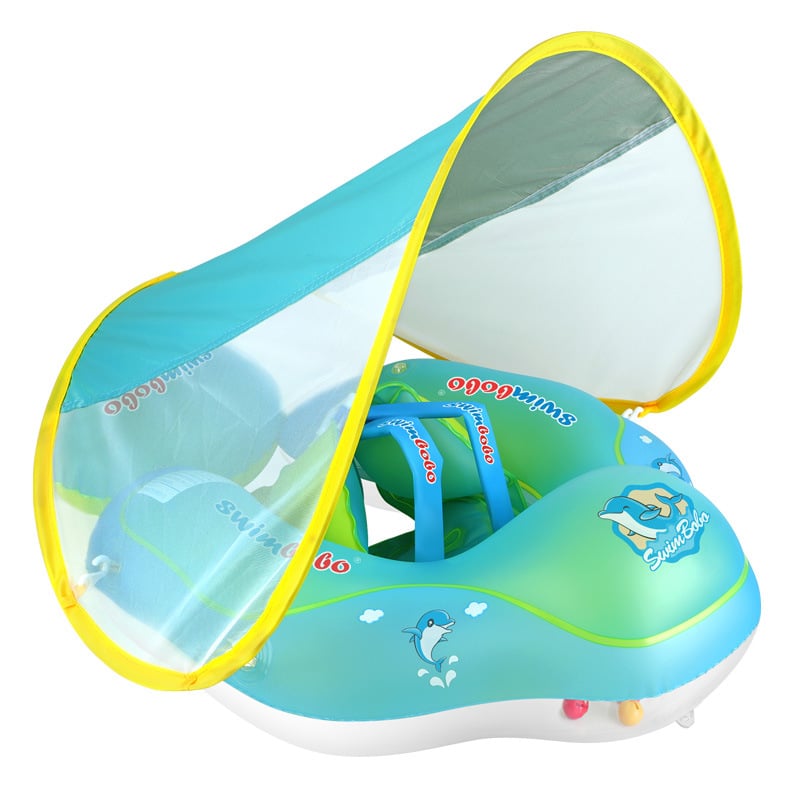AquaFloaty™  – Baby-Schwimmring mit Sonnendach, tragbar und leicht aufzublasen