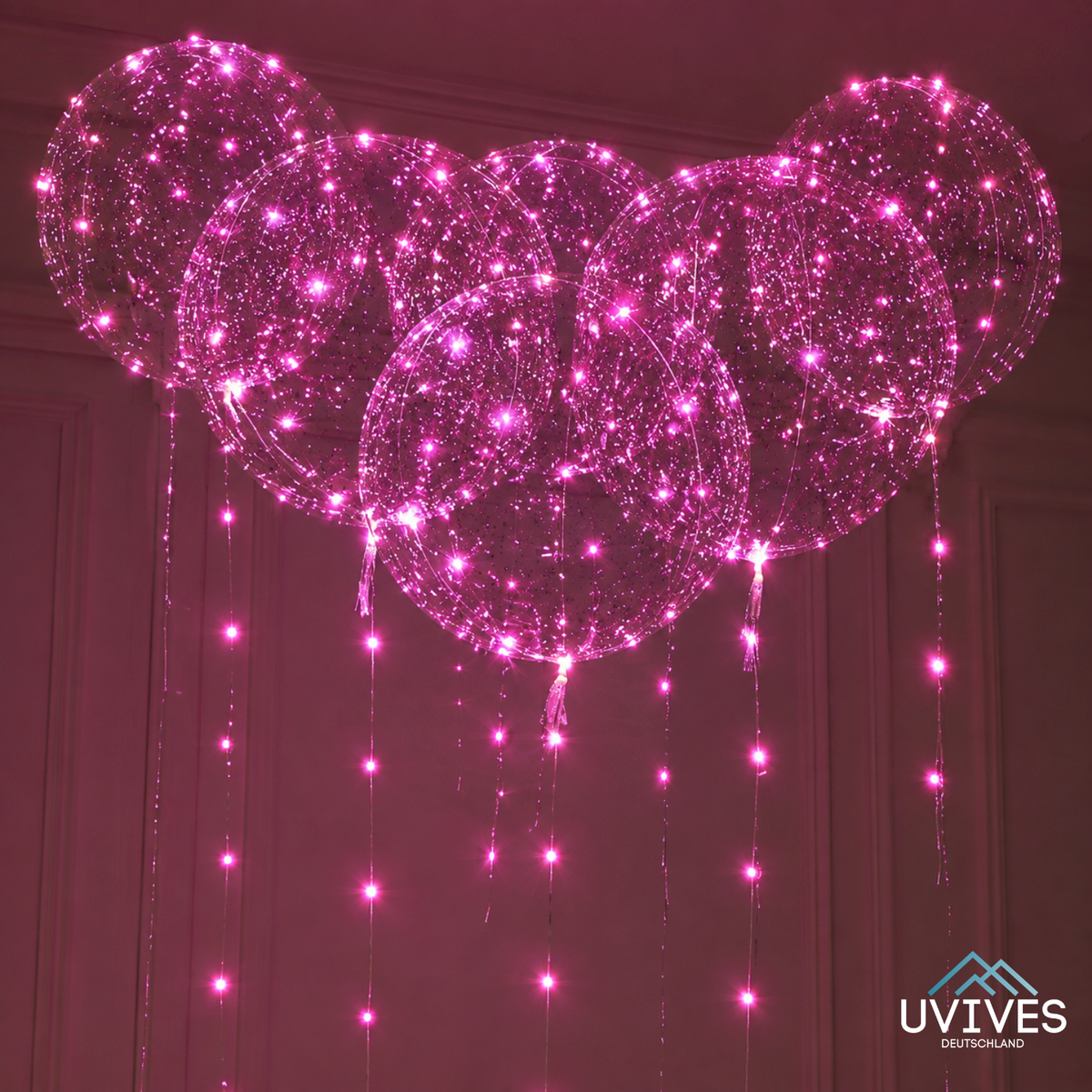 LED-Luftballons Party-Deko | 45 cm Durchmesser, 10er-Set | Wiederverwendbar, ungiftig, dimmbares Dauerlicht in 6 Farben 11