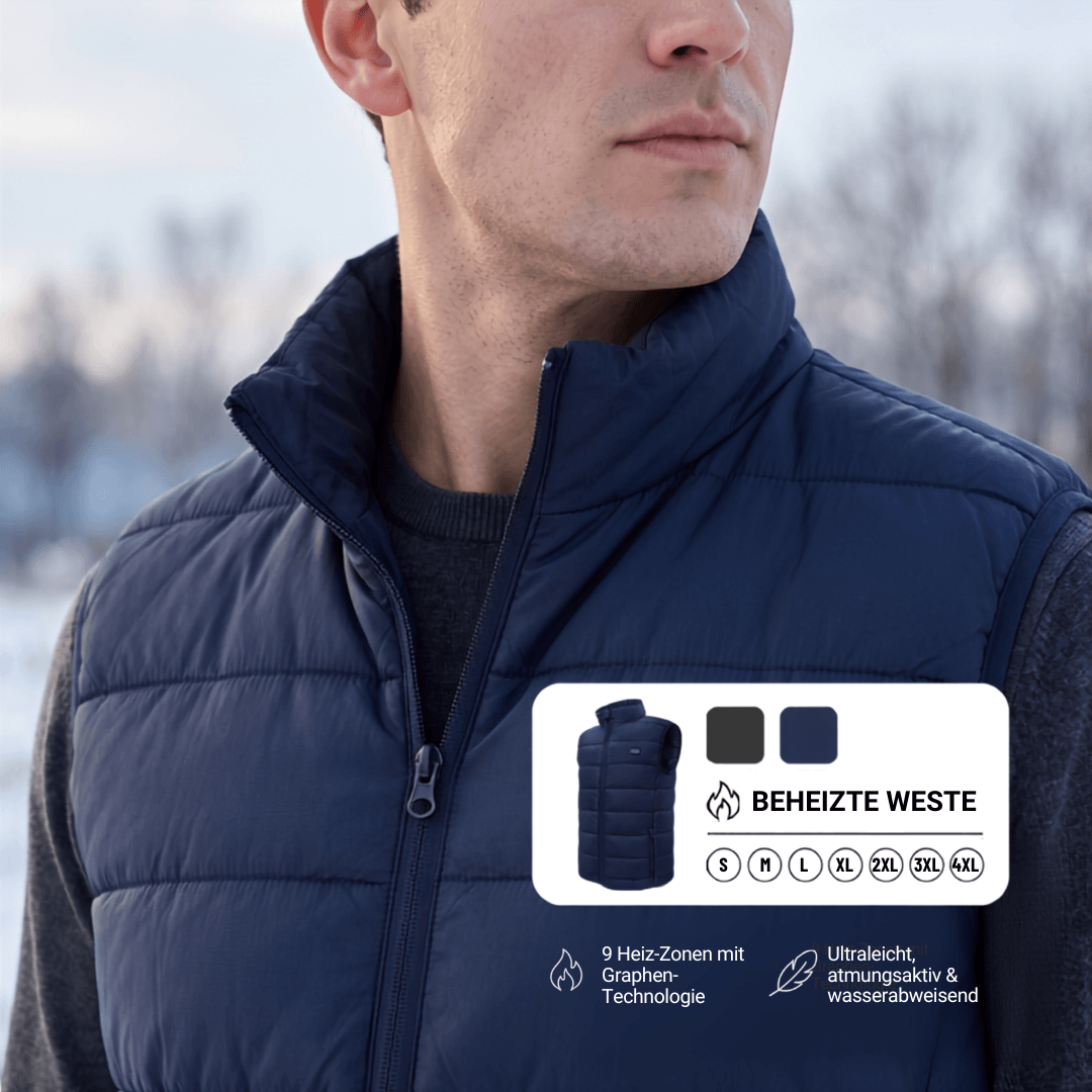 Beheizte Weste Herren | 9 Heizzonen & USB-Betrieben 11