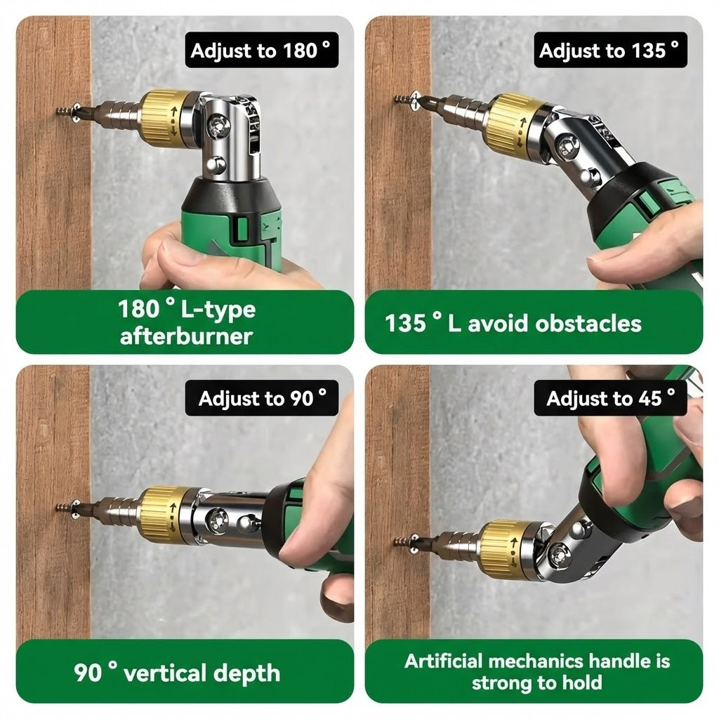 14in1 Ratschen-Schraubendreher-Set Stahl | 180° drehbarer Multi-Winkel-Kopf | Dreifache Ratsche mit Bit-Aufbewahrung 6