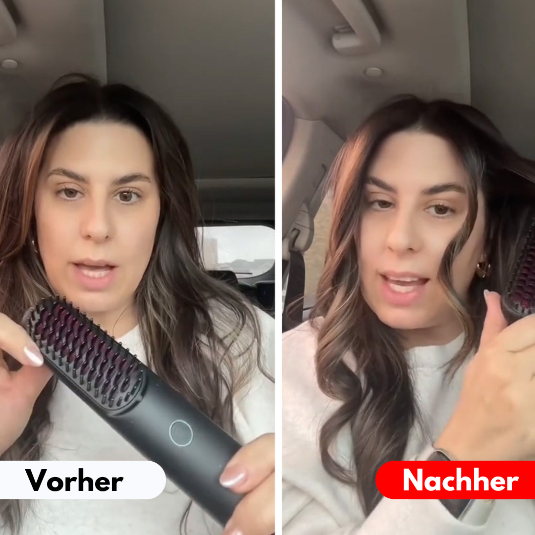 2-in-1 Haarstyler Glätteisen und Lockentool | Kompakt für unterwegs, Schwarz | Anpassbare Hitze für seidiges Volumen 5