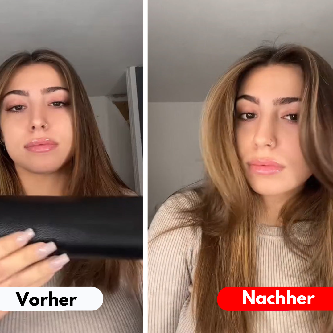 2-in-1 Haarstyler Glätteisen und Lockentool | Kompakt für unterwegs, Schwarz | Anpassbare Hitze für seidiges Volumen 6