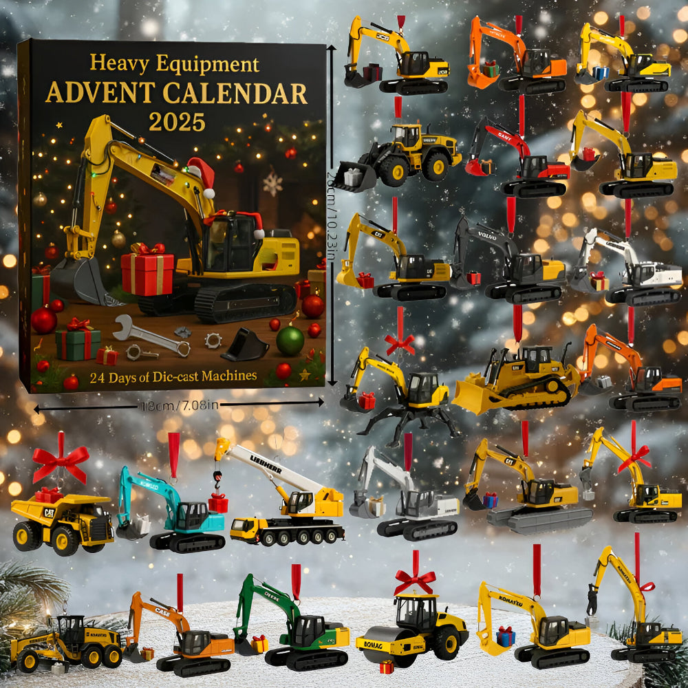 Adventskalender Baumaschinen 2025 | 24 Druckguss Modelle - Bagger, Kran, Traktor | Robuste Metallmodelle zum Sammeln und Spielen 7