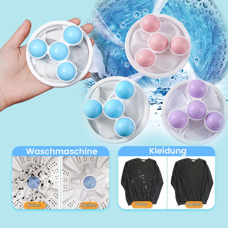Fusselfänger für die Waschmaschine 15 x 8 cm | Nylon-Netz mit 3 Kugeln | Fängt Tierhaare und Fusseln beim Waschgang auf 1