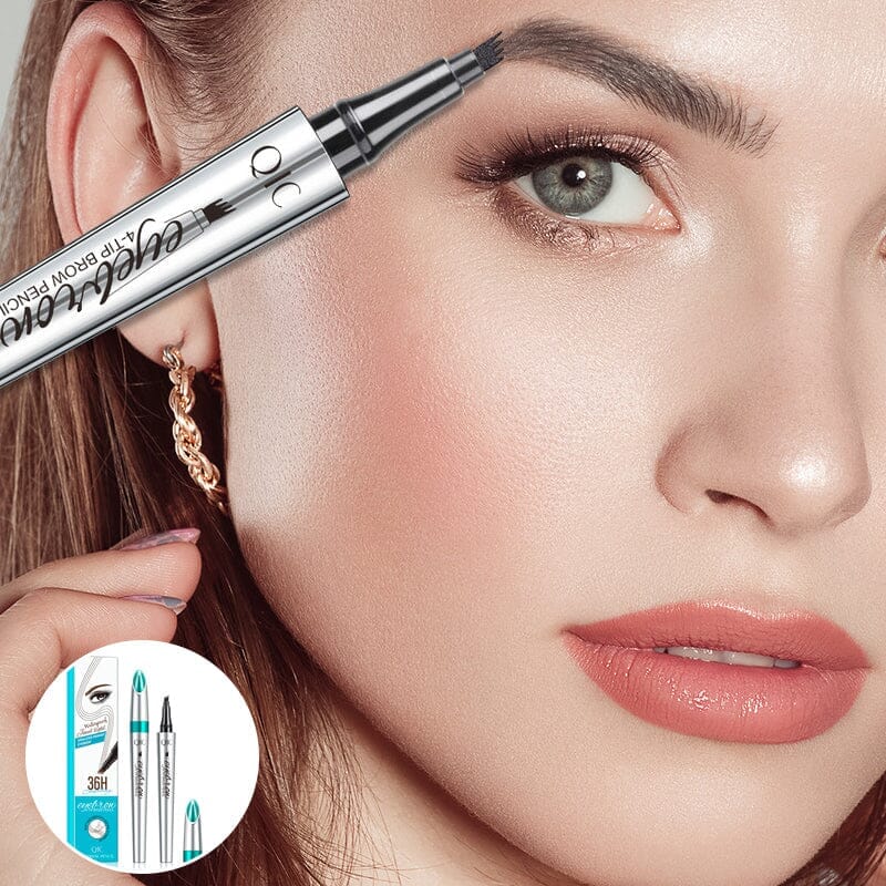 Augenbrauenstift für Damen | 4-fach Gabelspitze mit Microblading-Effekt | Wasserfest, langanhaltend, 2er-Set für alle Hauttöne 7
