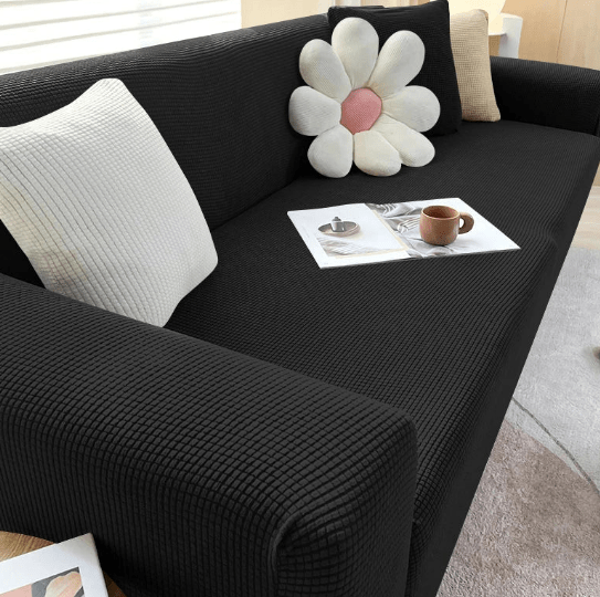 Sofabezug aus gerippten Jacquard-Stoff | Rutschfeste Rückseite für sicheren Halt | Maschinenwaschbarer Schutz für Sofas 4