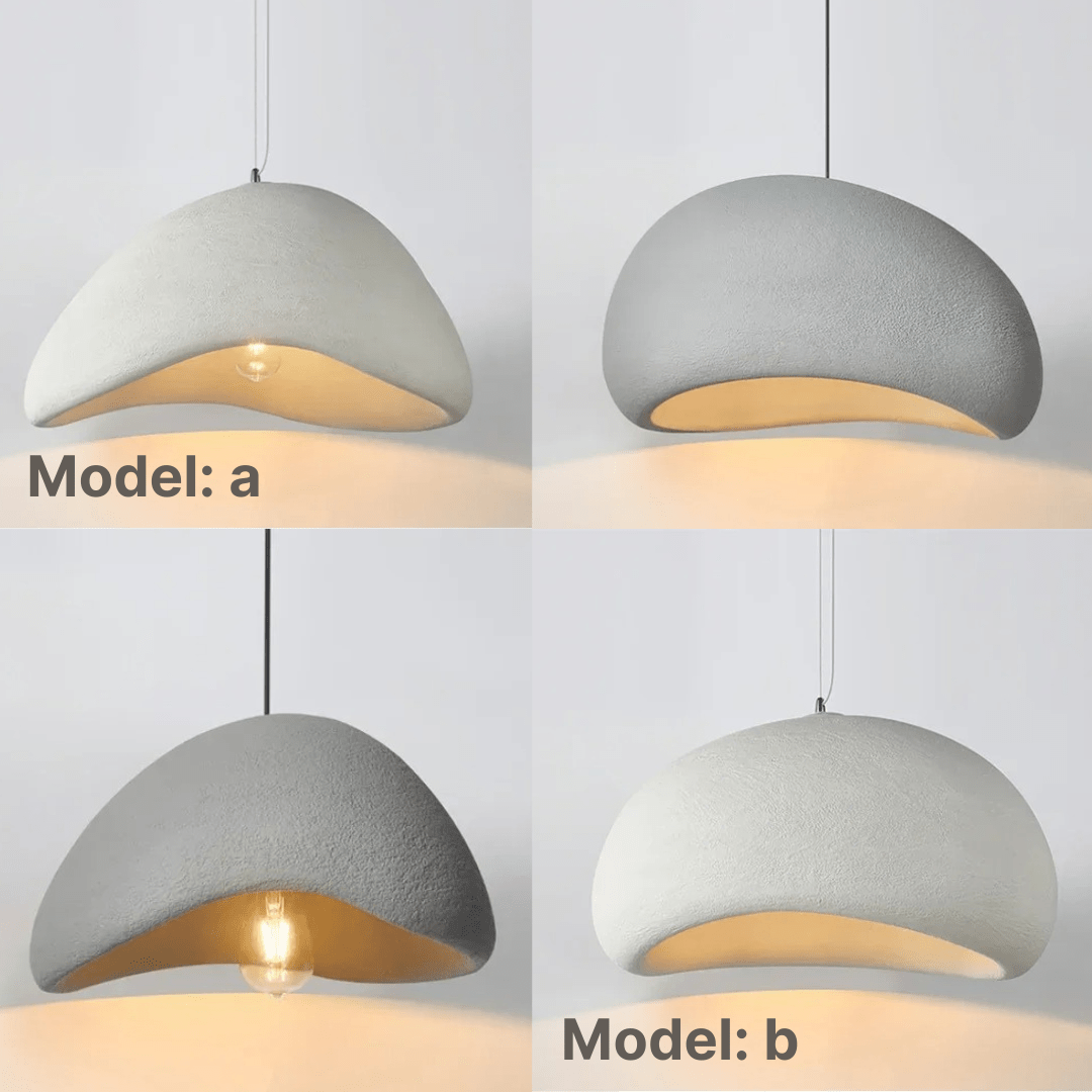 Pendelleuchte Hochpolystyrol, 30-80 cm | Weiß oder Grau, 2 Modelle | Dimmbar mit E27, Aufhängung bis 120 cm verstellbar 4