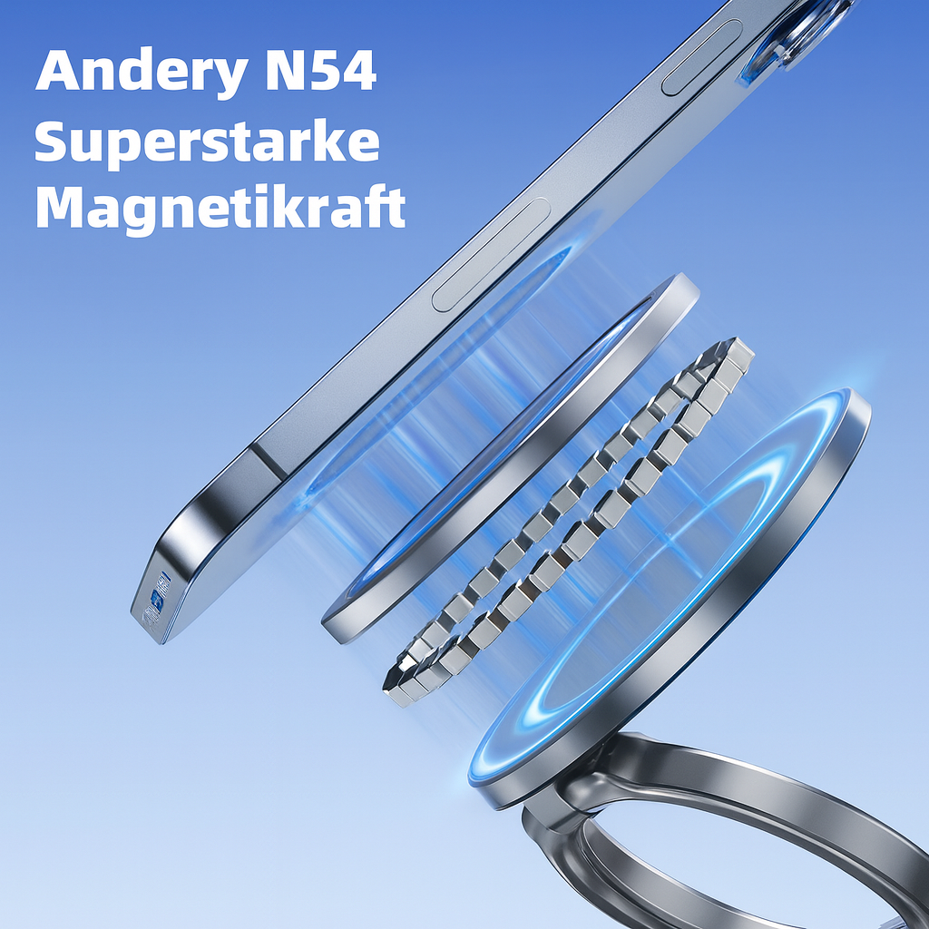 Magnetischer Handyhalter 360° drehbar faltbar mit Vakuum-Saugnapf