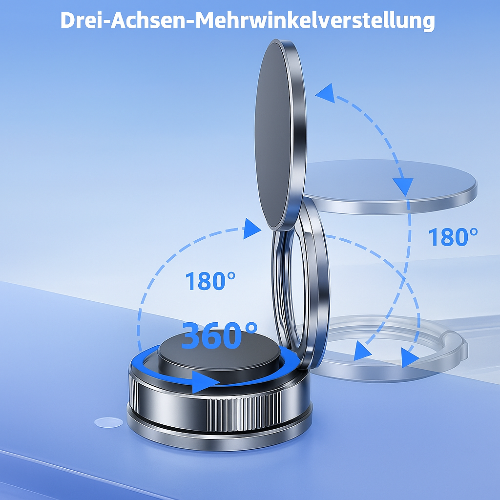 Magnetischer Handyhalter 360° drehbar faltbar mit Vakuum-Saugnapf