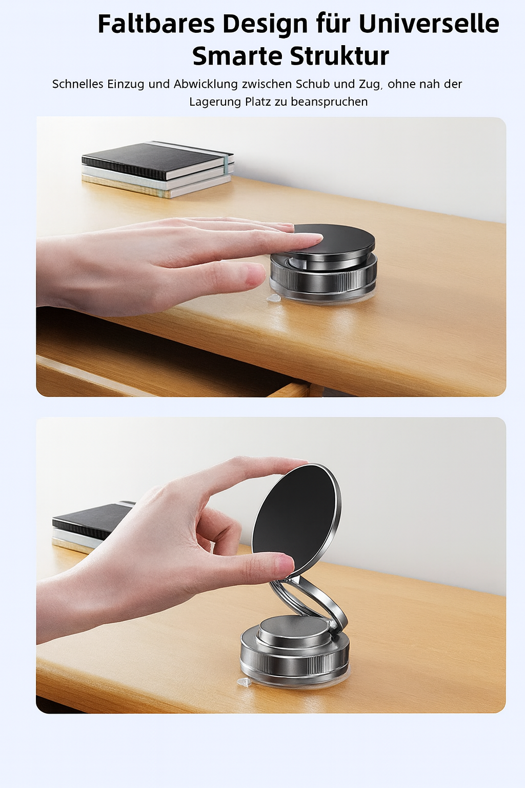 Magnetischer Handyhalter 360° drehbar faltbar mit Vakuum-Saugnapf
