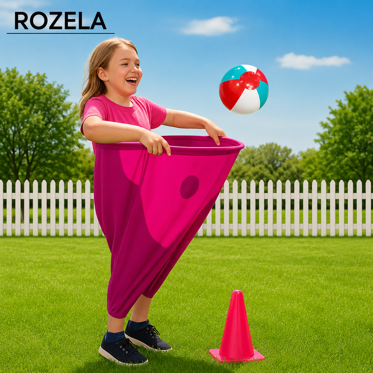 Riesen-Schlüpfer-Fangspiel für Kinder und Erwachsene | Dehnbarer Stoff mit 8 Bällen | Mehrgenerationen-Spiel ohne Aufbau 8