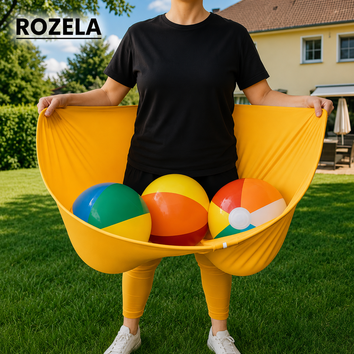 Riesen-Schlüpfer-Fangspiel für Kinder und Erwachsene | Dehnbarer Stoff mit 8 Bällen | Mehrgenerationen-Spiel ohne Aufbau 11