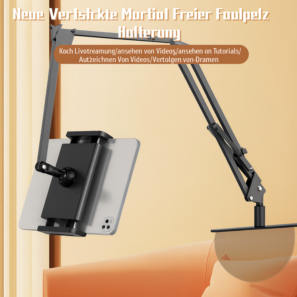 Verstellbare Handy- und Tablethalterung Aluminium | 360° drehbar, Mehrpunktarm | Freihändig für Bett, Sofa, Schreibtisch 1