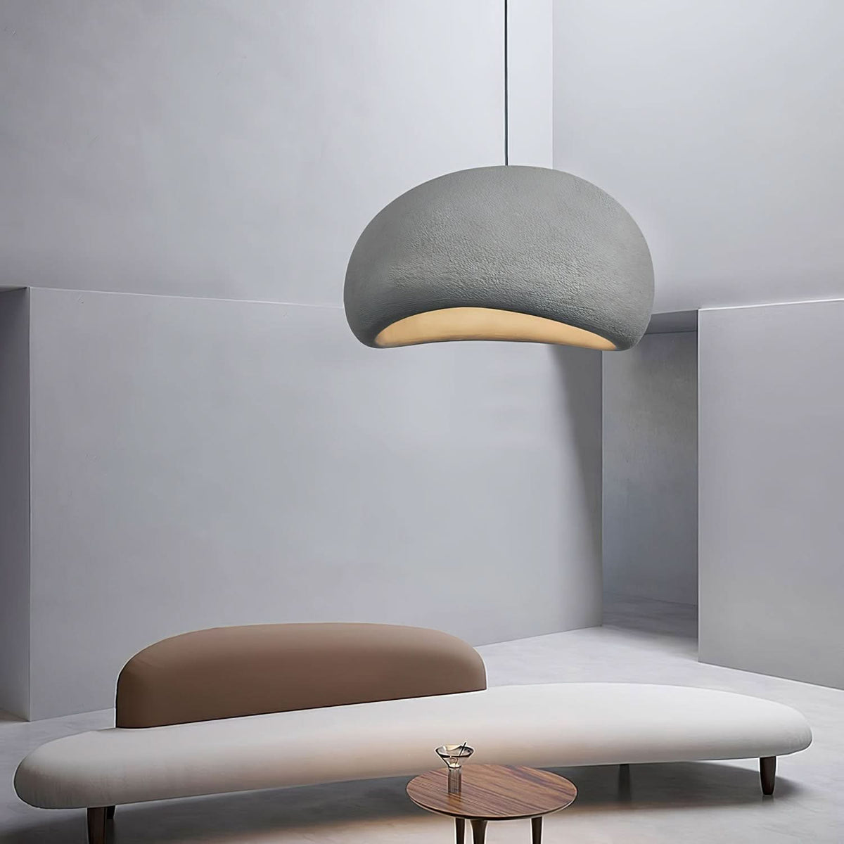 Pendelleuchte Hochpolystyrol, 30-80 cm | Weiß oder Grau, 2 Modelle | Dimmbar mit E27, Aufhängung bis 120 cm verstellbar 12