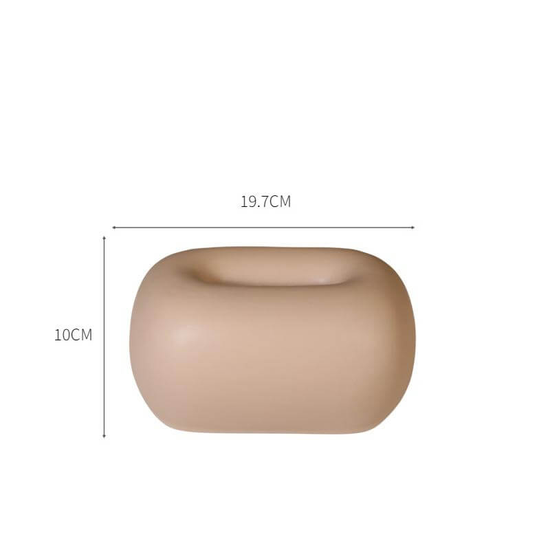 Keramik Taschentuchbox 10x10x19,7 cm | 4 Farben: Gelb, Weiß, Braun, Silber | Dezentes Design für Wohnzimmer & Schlafzimmer 14