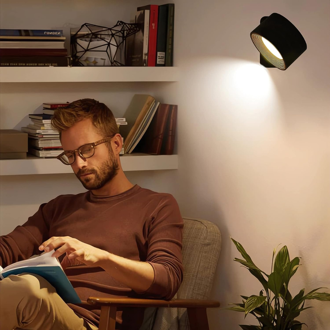 Wandleuchte kabellos & wiederaufladbar | 360° LED-Rundumlicht, 3 Farben | Wasserdicht, für Innen und Außen geeignet 3