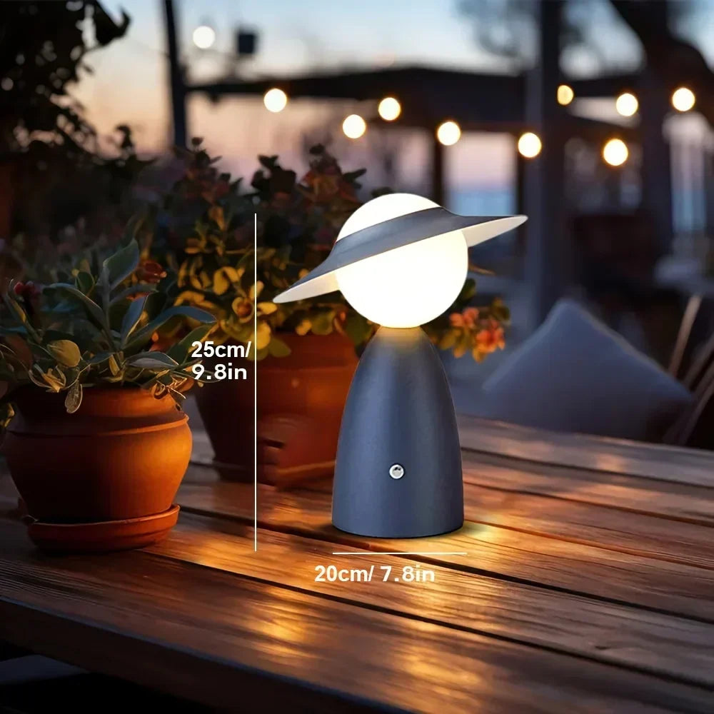 LED Tischlampe mit kabelloser Ladestation | Metall, Blau oder Rot, Touch-Bedienung | Für Nachttisch und Wohnzimmer 3