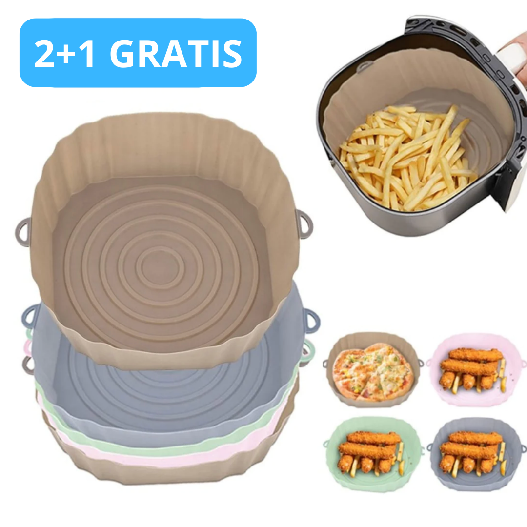 1+2 Gratis | EZClean Fryer - Wiederverwendbare Airfryer-Silikonschalen