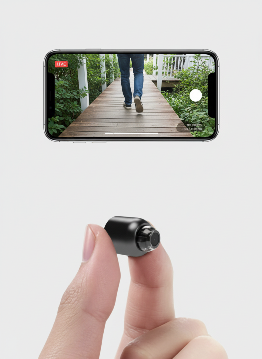 Mini WiFi Sicherheitskamera 2er-Set | 1080P Full HD, 140° Weitwinkel, Nachtsicht | Bewegungserkennung, 32GB SD-Karte inklusive 3