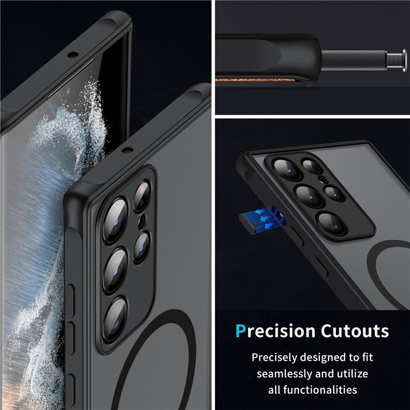 Magnetische Handyhülle für Samsung Galaxy S20 bis S23 | Stoßfester Rundumschutz | Passgenaue Aussparungen für Kamera & Anschlüsse 3