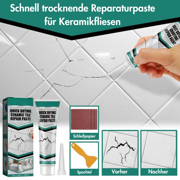 Keramy™ - Schnell trocknende Reparaturpaste für Keramikfliesen