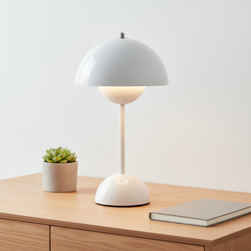 Tischlampe Edelstahl Ø 16 x H 29,5 cm | Skandinavisches Design in 7 Farben | Stufenlos Dimmbar per Fingertipp fürs Zuhause 1
