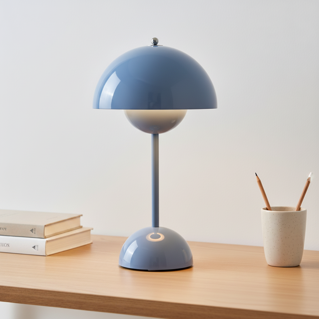 Tischlampe Edelstahl Ø 16 x H 29,5 cm | Skandinavisches Design in 7 Farben | Stufenlos Dimmbar per Fingertipp fürs Zuhause 5