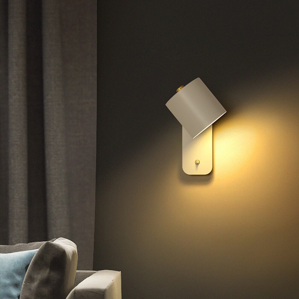 LED Wandleuchte aus Metall mit Schalter | Weiß, Grün, Grau | Direkt bedienbar mit Ein-/Ausschalter für Wohn- und Schlafzimmer 10