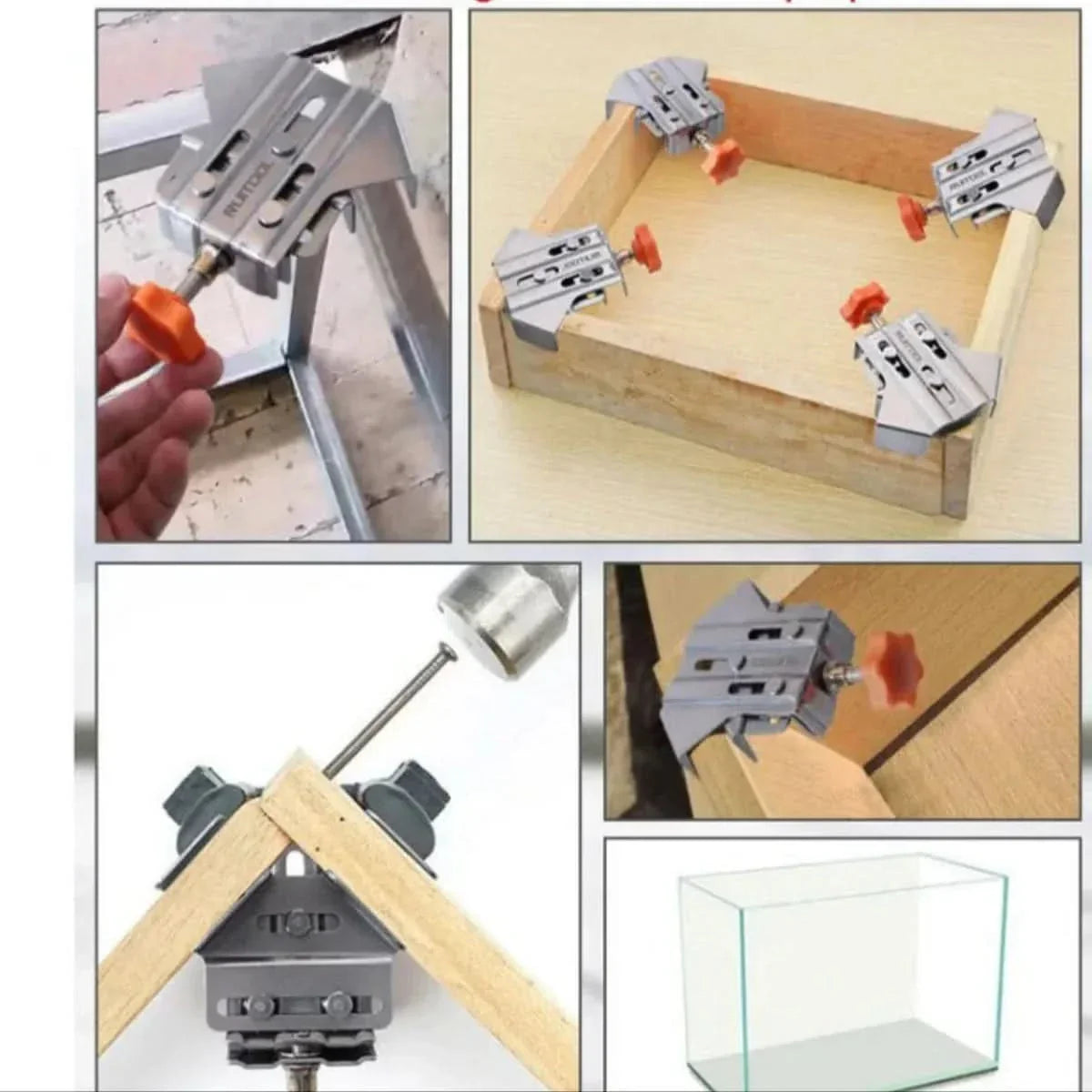 90°-Winkelspanner aus Stahl | 2er-Set mit ergonomischem Spannknauf | Präzise rechtwinklige Holzverbindungen ohne Ausrichten 3