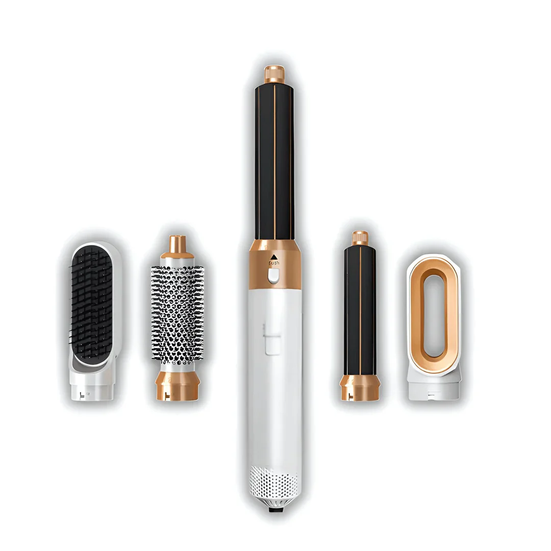 5-in-1 Haarstyling Set | Glätteisen, Lockenstab & Volumenbürste | Keramikbeschichtung, Schnelles Aufheizen, Kompakt & Leicht 10