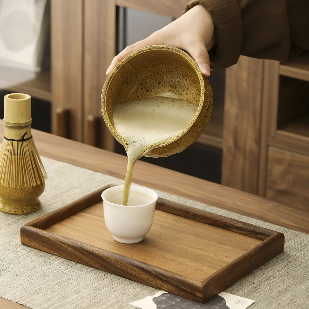 Matcha Set 5-teilig Keramik 14 x 6,8 cm | Handgefertigte Schale, Bambusbesen & Sieb | Ideal für Teezeremonie und Geschenk 10