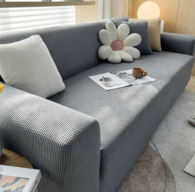 Sofabezug aus gerippten Jacquard-Stoff | Rutschfeste Rückseite für sicheren Halt | Maschinenwaschbarer Schutz für Sofas 3