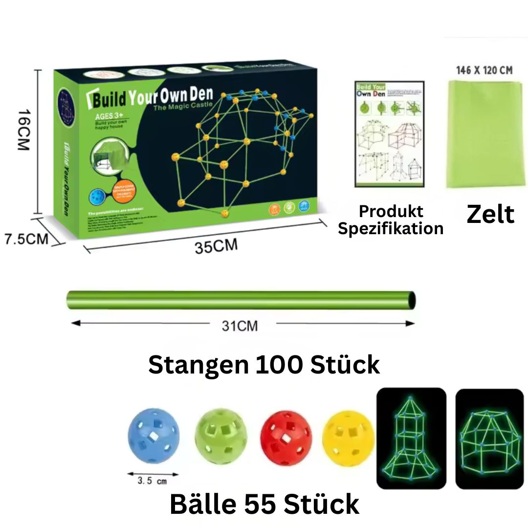 Leucht-Bauset – leuchtet im Dunkeln ohne Strom | Stäbe & Verbindungskugeln aus BPA-freiem Kunststoff | Bis 102 Teile, ab 3 Jahren 5
