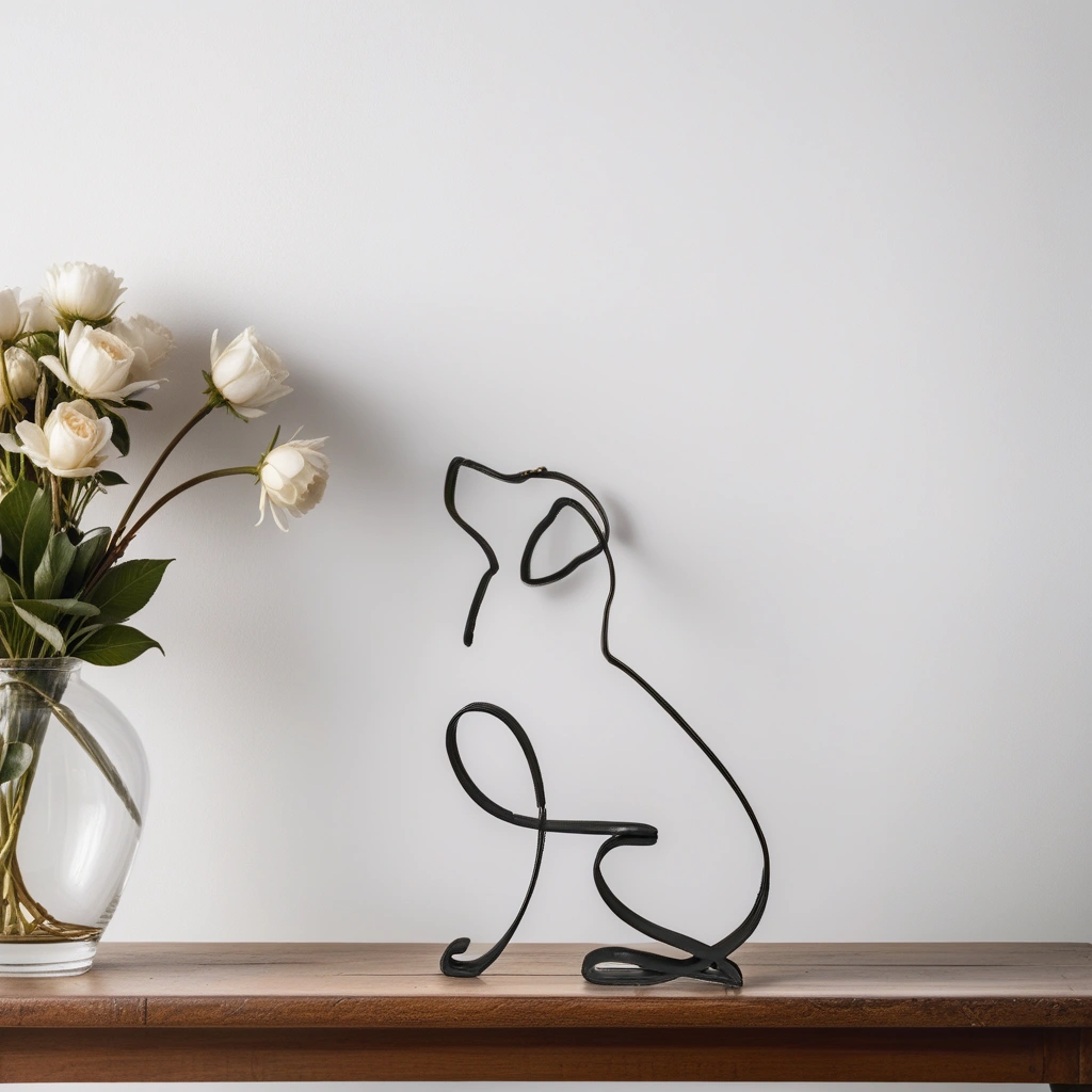 Abstrakte Hundeskulptur | Modernes Design für Regal und Vitrine | Kunstvolle Deko-Figur für Wohnraum und Büro daheim 14