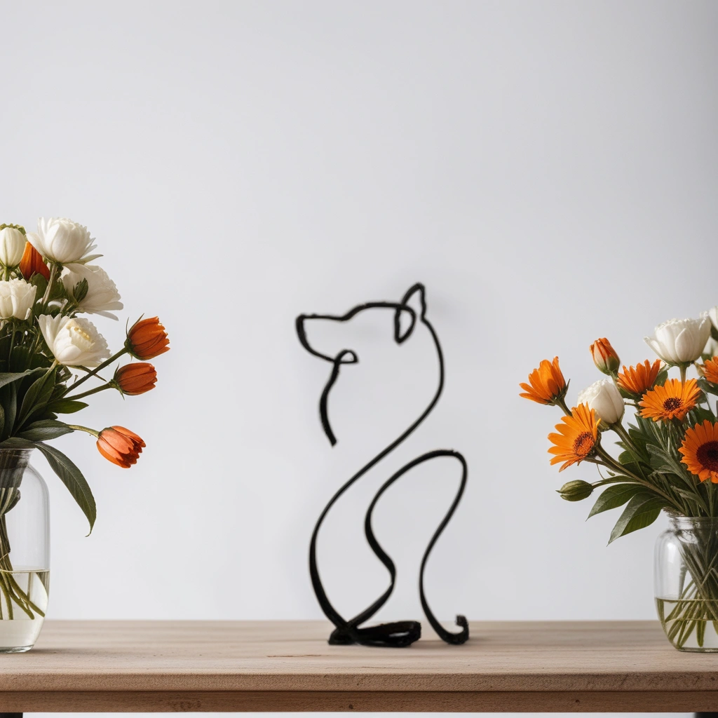Abstrakte Hundeskulptur | Modernes Design für Regal und Vitrine | Kunstvolle Deko-Figur für Wohnraum und Büro daheim 15