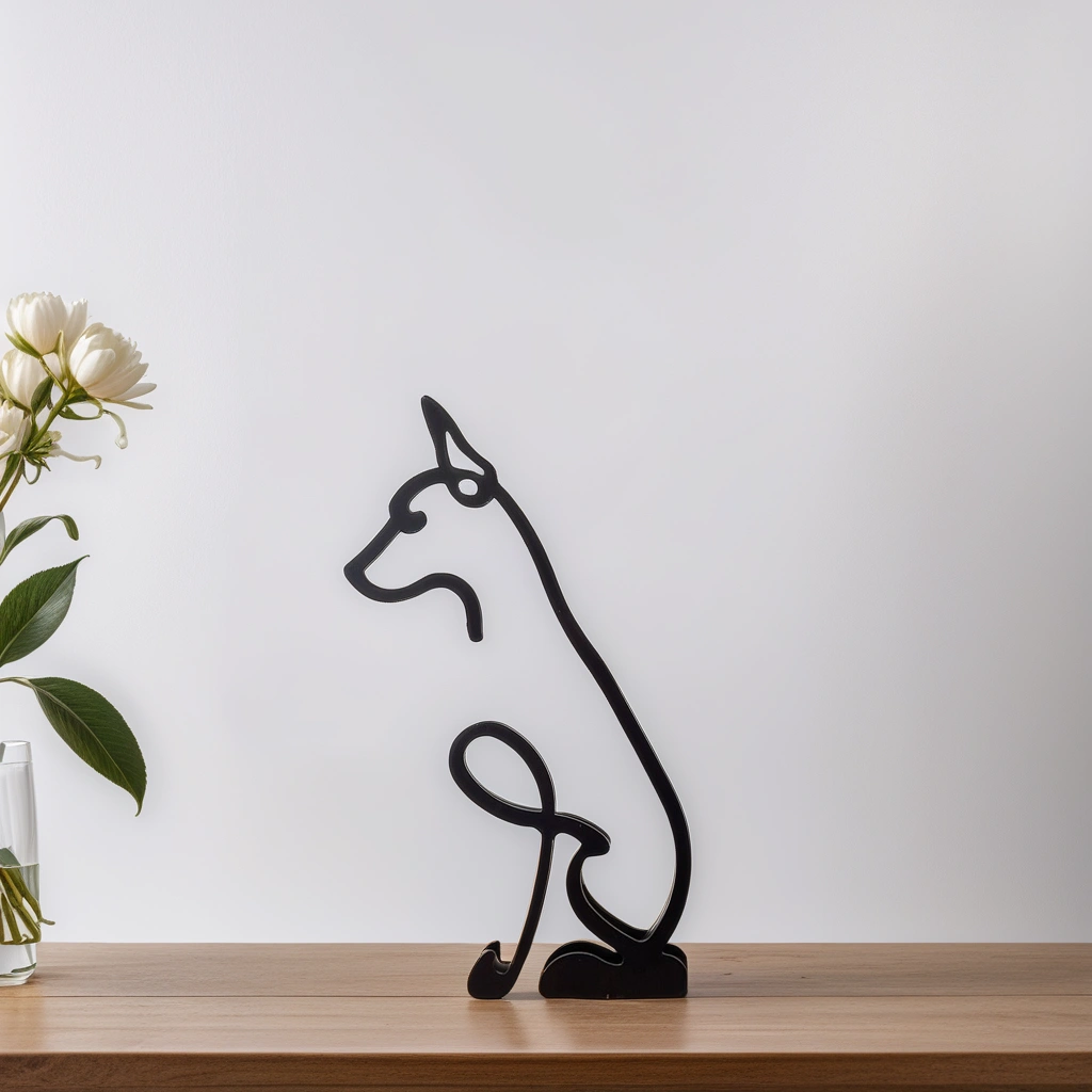 Abstrakte Hundeskulptur | Modernes Design für Regal und Vitrine | Kunstvolle Deko-Figur für Wohnraum und Büro daheim 27