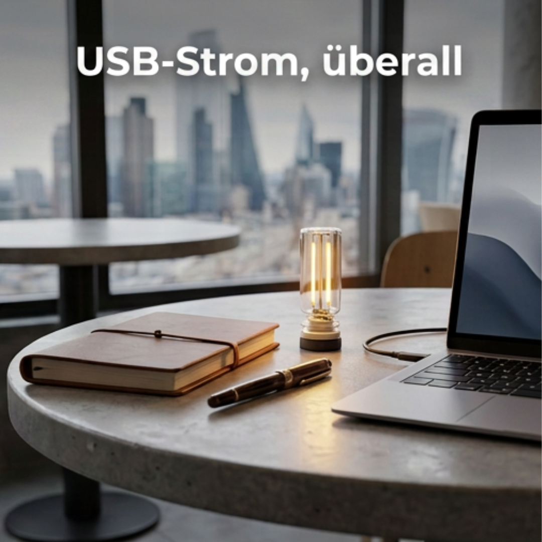 USB-Touch-Nachtlicht Keramik & Wolframdraht | Stufenlose Touch-Dimmung im Retro-Design | Energiesparend, 20.000 Std. Lebensdauer 5