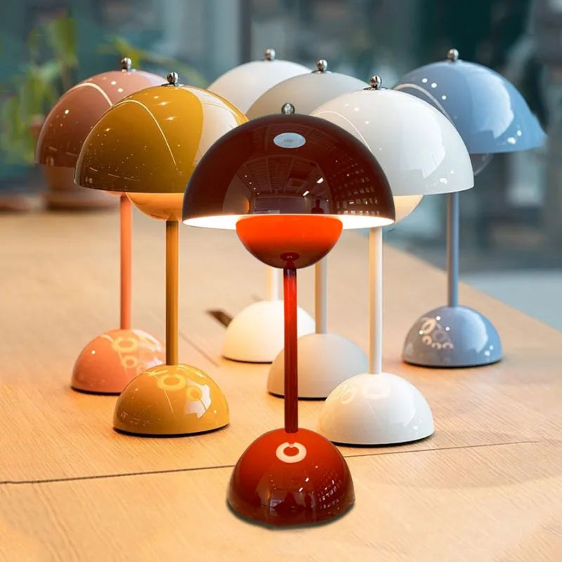 Kabellose Tischlampe USB-aufladbar 28 cm | Touch-Dimmer, 8 Farben, kugelförmig | 3 Helligkeitsstufen ohne Kabel 1
