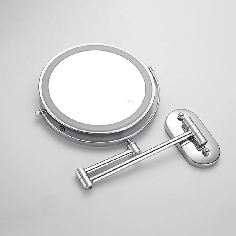 LED-Kosmetikspiegel Wandmontage Edelstahl | Verstellbare Vergrösserung 3x-10x, Touch-Bedienung | Akku mit USB-C Ladefunktion 4