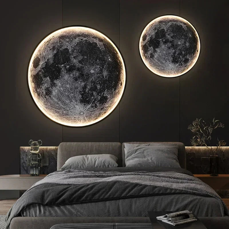 LED Wandleuchte Mondform | Realistisches Mondoberflächen-Design | Sanftes Licht für Wohnzimmer, Schlafzimmer, Kinderzimmer 3